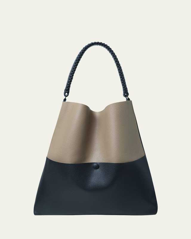 Duo Slim Grain Leather Tote Bag